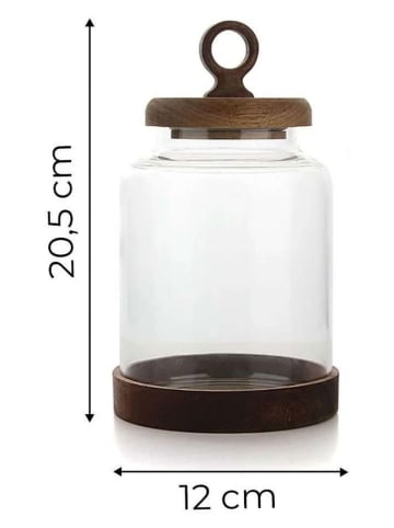 Violeta Home Słoik w kolorze jasnobrązowym - wys. 21 x Ø 12 cm