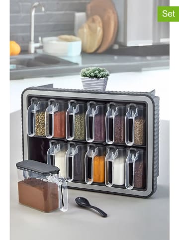 Violeta Home 13-delige set: voorraadpotten grijs - (B)34 x (H)24 x (D)14 cm