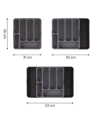 Violeta Home Bestek-ladeinzet antraciet - (L)35 x (B)31 cm
