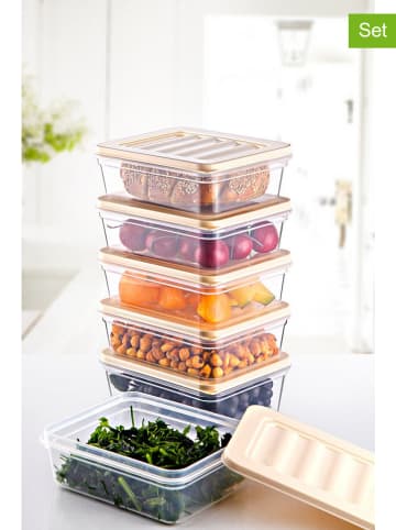 Violeta Home Pojemniki (6 szt.) w kolorze kremowym - 600 ml