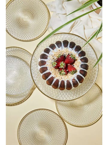 Violeta Home 7tlg.Set: Dessertteller in Transparent/ Gold