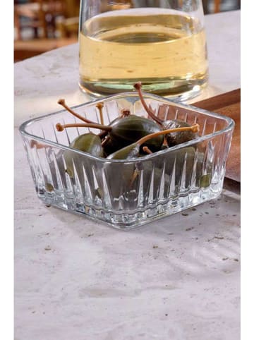 Violeta Home 4-delige set: voorraadglazen transparant/grijs - 225 ml