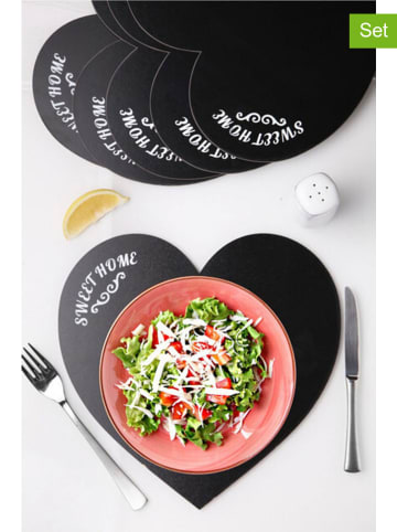 Violeta Home 6er-Set: Tischsets in Schwarz - (B)29 x (H)29 cm