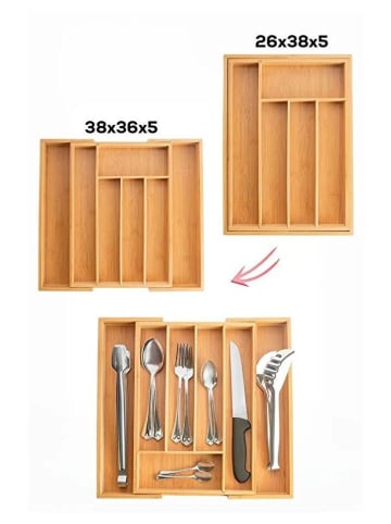 Violeta Home Besteckkasten in Hellbraun - (L)38 x (B)36 cm