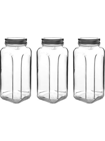 Violeta Home 3-delige set: voorraadglazen transparant - 980 ml