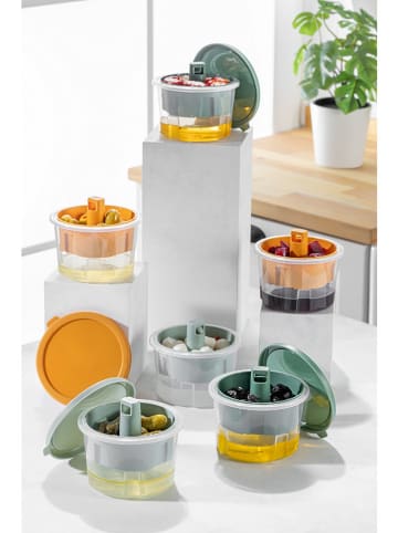Violeta Home 3-delige set: voorraadcontainers oranje/groen/lichtblauw - 650 ml