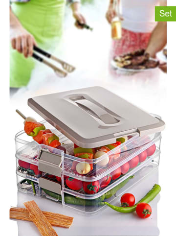 Violeta Home 3-delige set: vershouddozen lichtgrijs - (B)30 x (H)21,5 x (D)5 cm