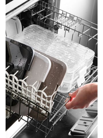 Violeta Home 3er-Set: Frischhaltedosen in Hellgrau - (B)30 x (H)21,5 x (T)5 cm