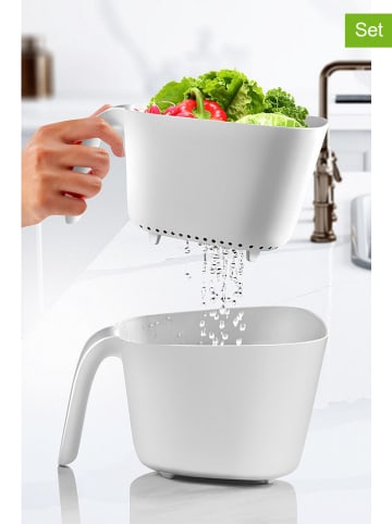 Violeta Home 2tlg. Set: Sieb in Weiß - (B)24 x (H)21 x (T)14 cm