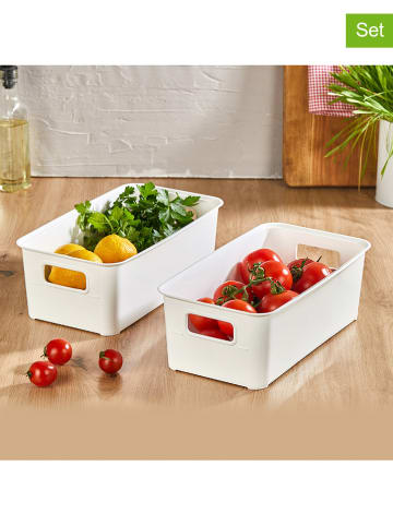 Violeta Home Pojemniki (2 szt.) w kolorze białym - 17 x 10,5 x 31 cm