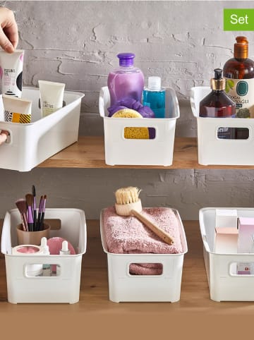 Violeta Home 6-delige set: opbergmanden wit - (B)31 x (H)17 x (D)10,5 cm