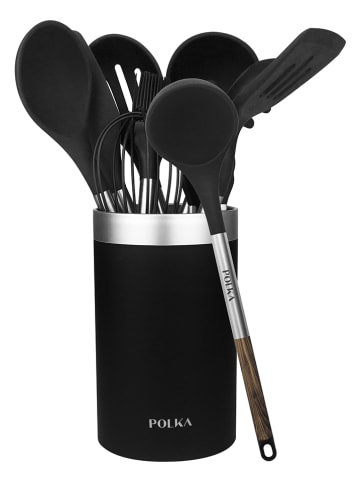 Cecotec 10-delige kookbestekset "Polka Excellence Force" zwart/zilverkleurig/bruin