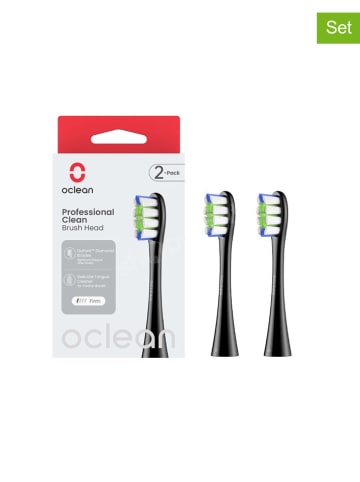 Oclean 2-delige set: borstelkoppen ''Professional Clean'' zwart