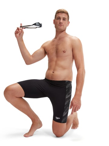 Speedo Badehose "Eco+ H-Boom" in Schwarz/ Grau
