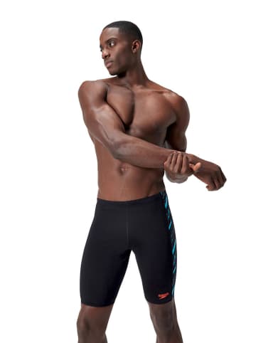 Speedo Badehose "Eco+ H-Boom" in Schwarz/ Orange/ Hellblau