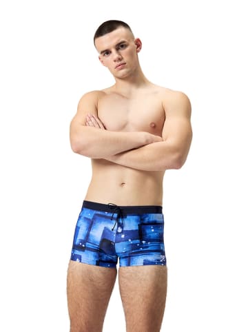 Speedo Badehose "Eco Valmilton" in Dunkelblau/ Hellblau/ Weiß