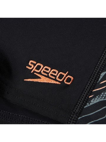 Speedo Badehose "Eco H-Boom" in Schwarz/ Orange/ Khaki