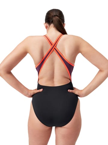 Speedo Badpak "Eco+" zwart/oranje/paars