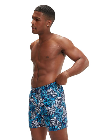 Speedo Szorty kąpielowe "Eco Print" w kolorze granatowo-błękitno-białym