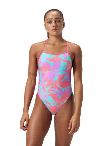 Speedo Strój kąpielowy "Eco+" w kolorze koralowo-turkusowo-fioletowym