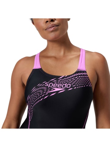 Speedo Badeanzug "Eco Medley" in Schwarz/ Flieder