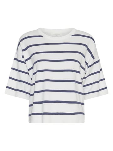 MOSS COPENHAGEN Shirt in Weiß/ Dunkelblau