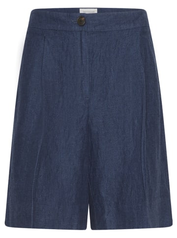 MOSS COPENHAGEN Leinen-Bermudas in Dunkelblau