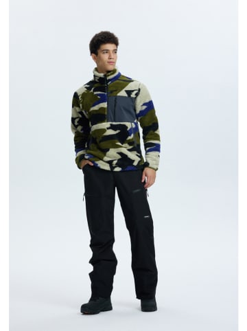 Icepeak Fleecepullover in Schwarz/ Blau/ Creme