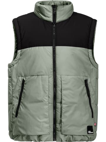 Jack Wolfskin Kamizelka pikowana "Teen" w kolorze zielono-czarnym