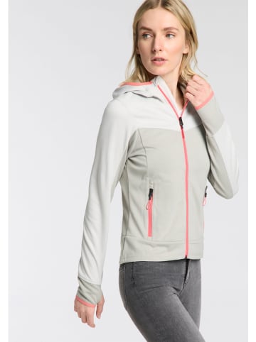 Killtec Fleecejacke in Grau/ Oliv/ Pink