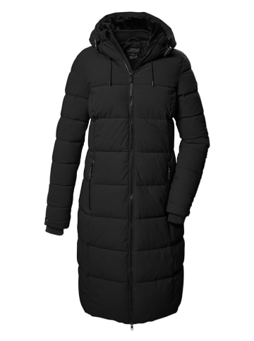 Killtec Doorgestikte mantel zwart