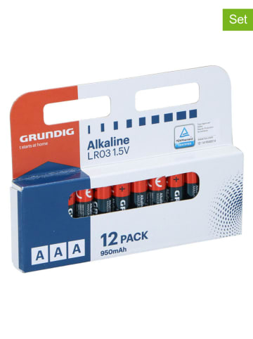 GRUNDIG 2er-Set: Alkaline Batterien - AAA/LR03 950mah - 2x 12 Stück