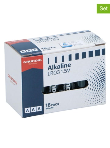 GRUNDIG 2er-Set: Alkaline Batterien - AAA/LR03 950mAh - 2x 18 Stück