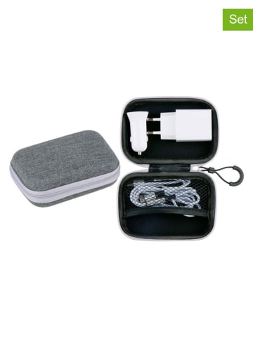 GRUNDIG 3tlg. Reise-Lade-Set in Grau/ Weiß
