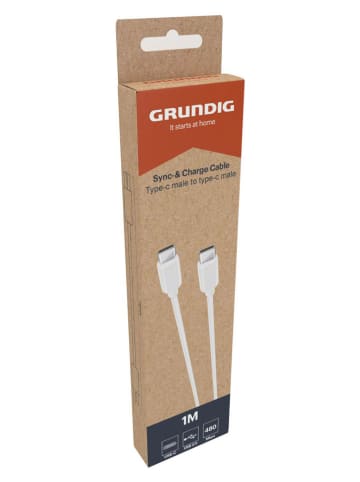 GRUNDIG Kable USB-C do USB-C (2 szt.) w kolorze białym - dł. 100 cm