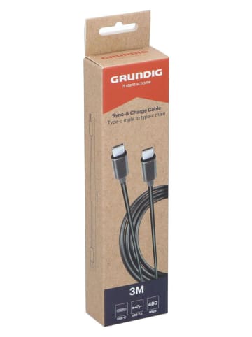 GRUNDIG USB-C-USB-C 2.0-Kabel in Schwarz - (L)300 cm
