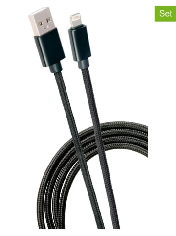 GRUNDIG Kable USB-A do Lightning (2 szt.) w kolorze czarnym - dł. 200 cm