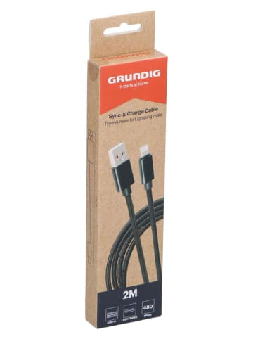 GRUNDIG Kable USB-A do Lightning (2 szt.) w kolorze czarnym - dł. 200 cm