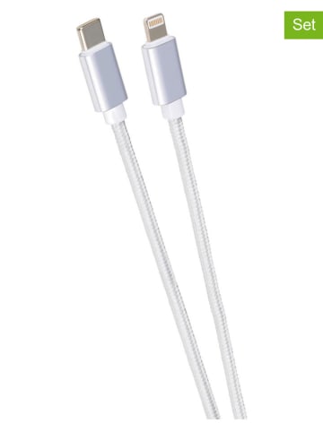 GRUNDIG Kable USB-C do Lightning (2 szt.) w kolorze białym - dł. 100 cm