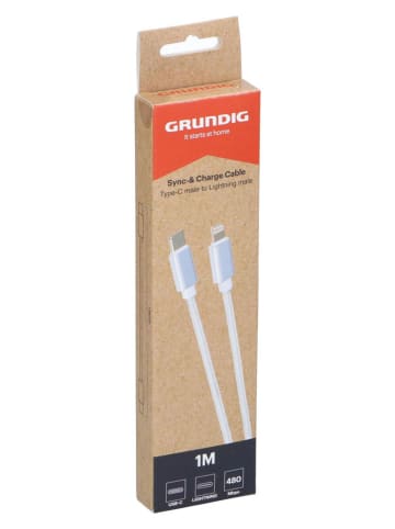 GRUNDIG Kable USB-C do Lightning (2 szt.) w kolorze białym - dł. 100 cm
