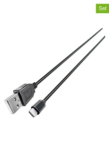 GRUNDIG Kable USB-A do USB typu C (2 szt.) w kolorze czarnym - dł. 100 cm
