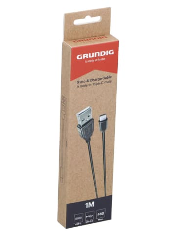 GRUNDIG 2er-Set: USB-A-USB Typ-C-Kabel in Schwarz