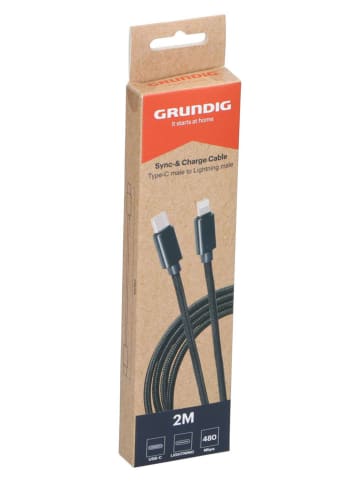 GRUNDIG Kabel USB-C do Lightning w kolorze czarnym - dł. 200 cm