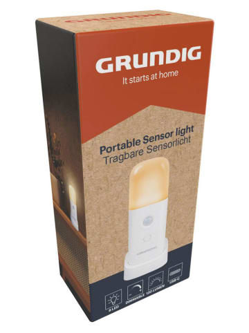 GRUNDIG Lampka w kolorze białym z czujnikiem - 6 x 15 cm