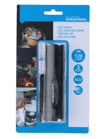 GRUNDIG Latarka w kolorze czarnym - wys. 13 cm