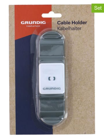 GRUNDIG Uchwyty (2 szt.) w kolorze szarym na kable