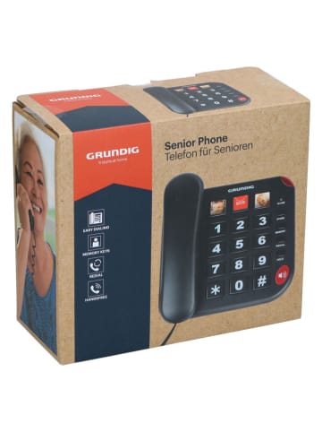 GRUNDIG Telefon w kolorze czarnym dla seniorów