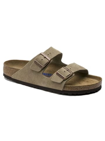 Birkenstock Leder-Pantoletten "Arizona" in Beige - Weite N