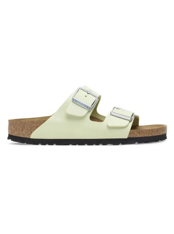 Birkenstock Skórzane klapki "Arizona" w kolorze zielonym