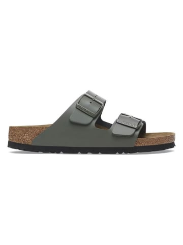 Birkenstock Leder-Pantoletten "Arizona" in Grün